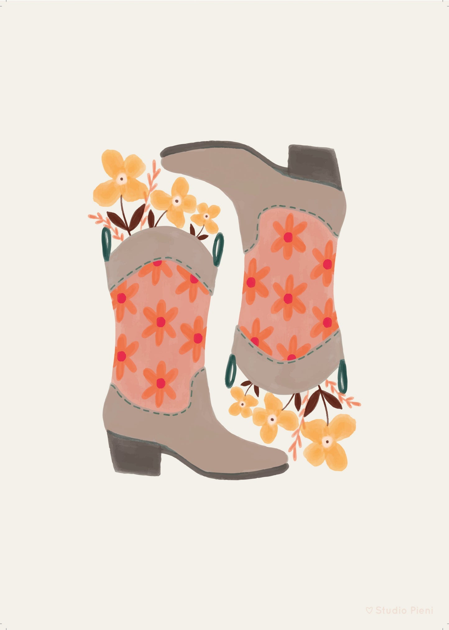 Posters A4: Cowboylaarzen