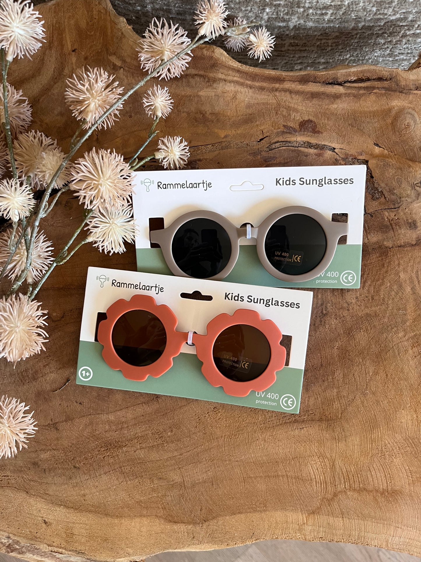 Baby- en kinder zonnebril UV400 rond - Taupe