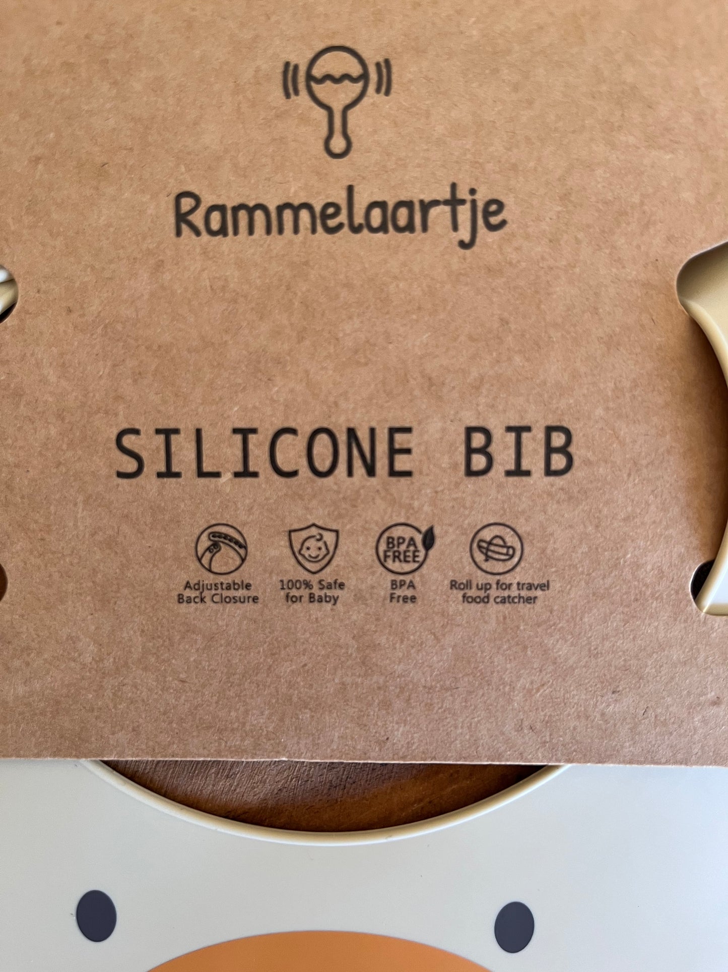 Siliconen slabber Beer - Beige