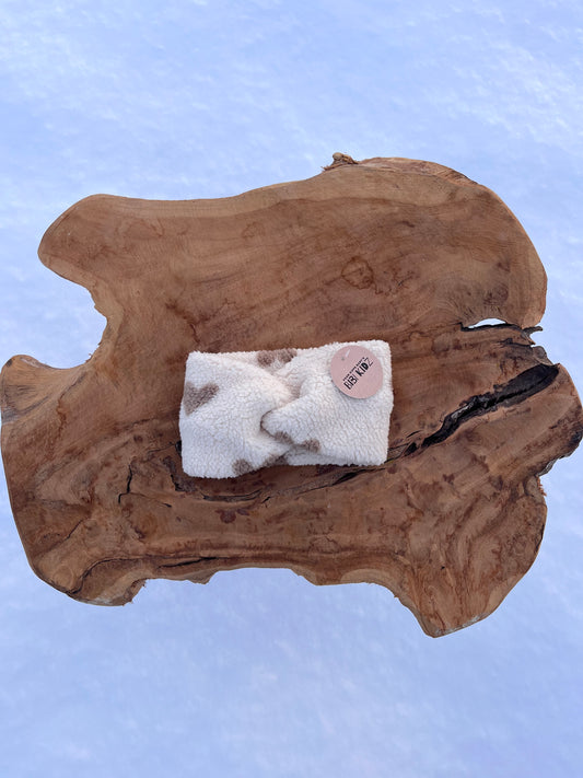 Teddy Twist Haarband - Creme/Hartjes