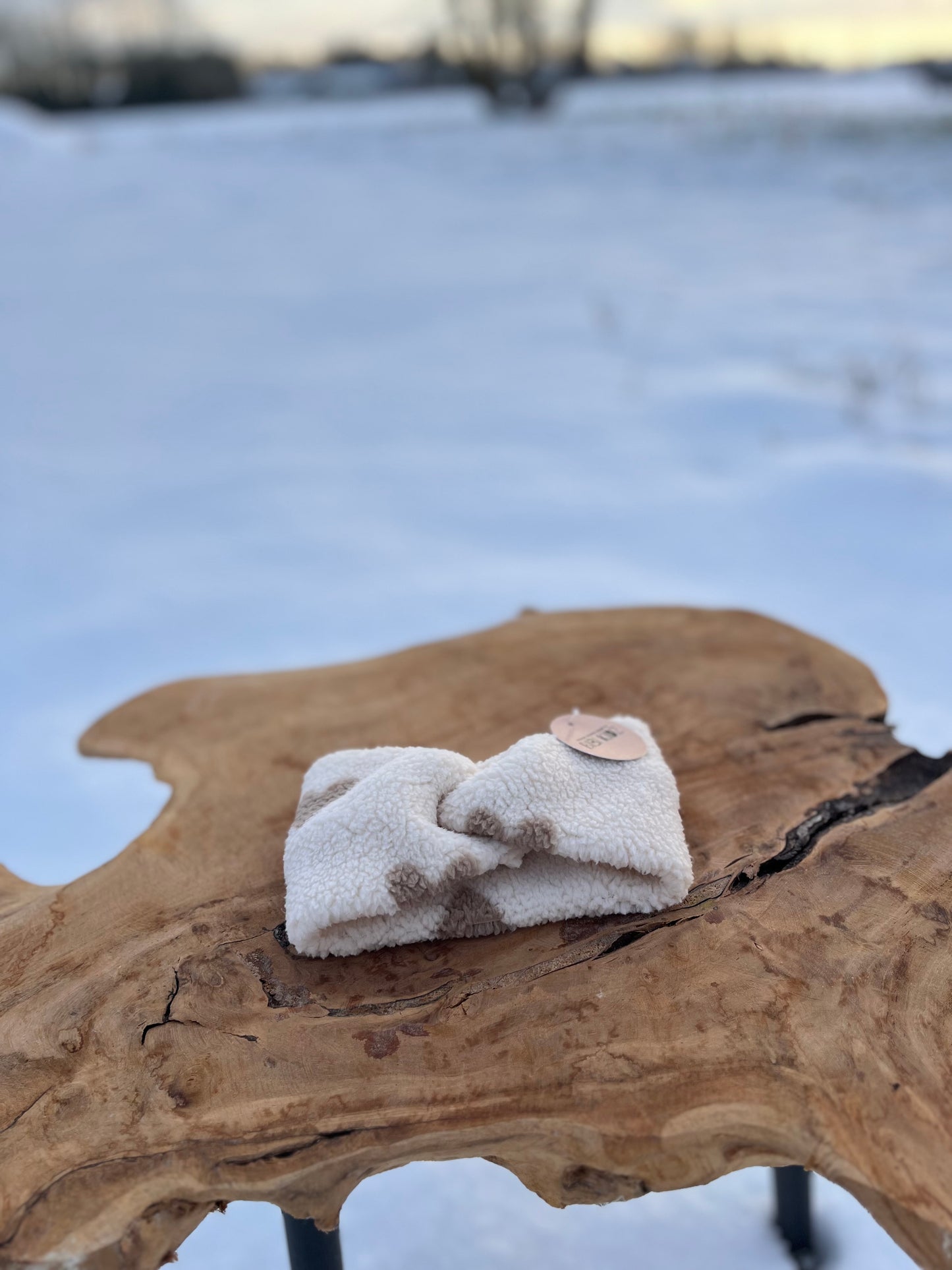 Teddy Twist Haarband - Creme/Hartjes