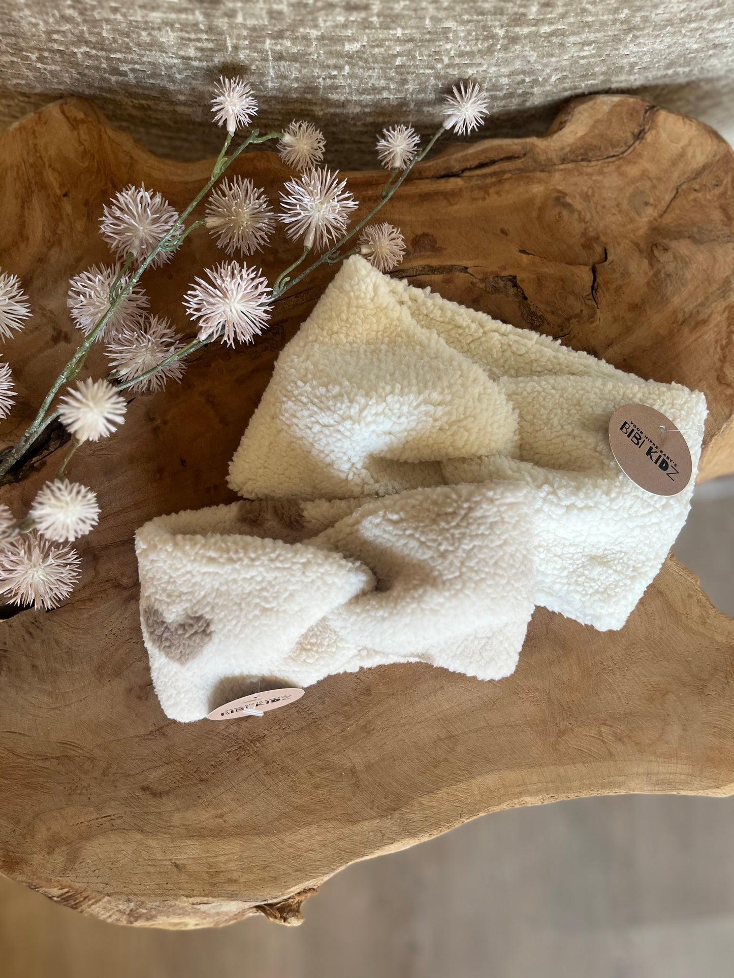 Teddy Twist Haarband - Creme/Hartjes