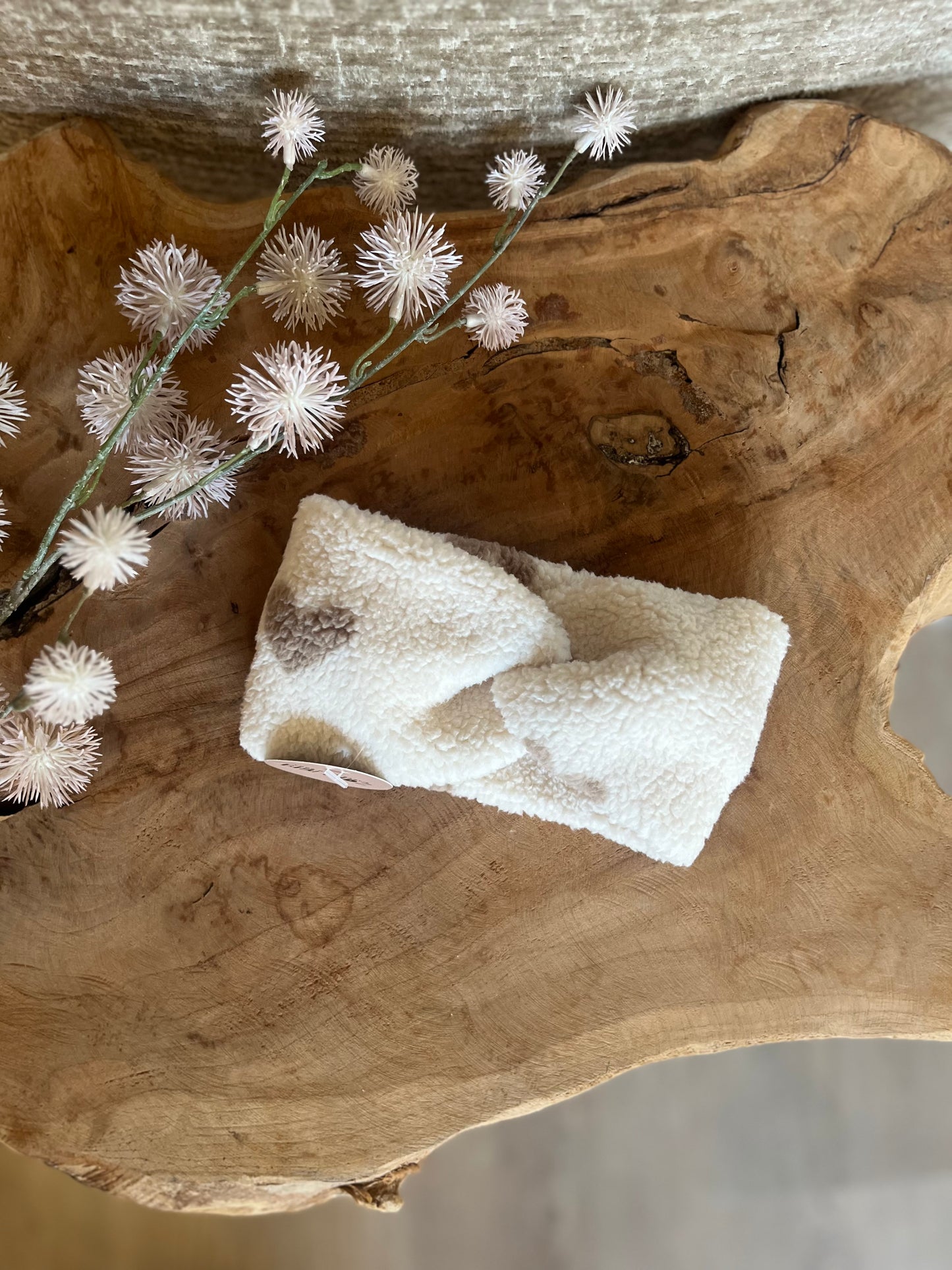 Teddy Twist Haarband - Creme/Hartjes