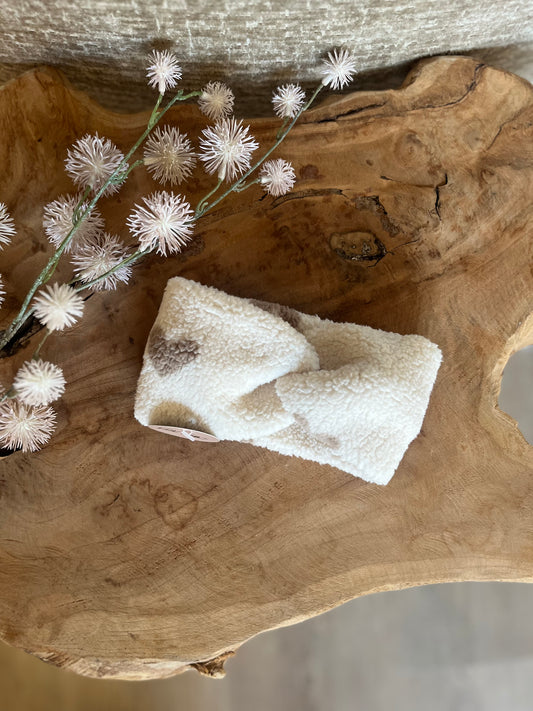 Teddy Twist Haarband - Creme/Hartjes