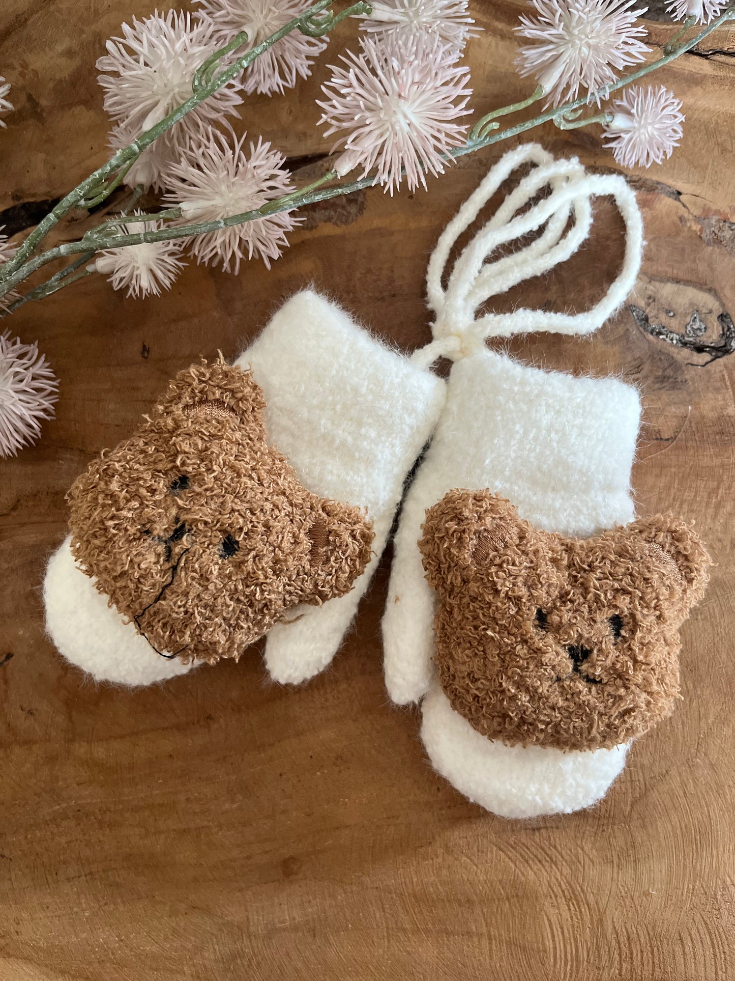 Baby handschoenen met teddy beer