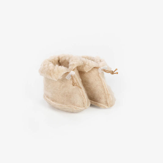 Baby sloffen - merinowol - beige