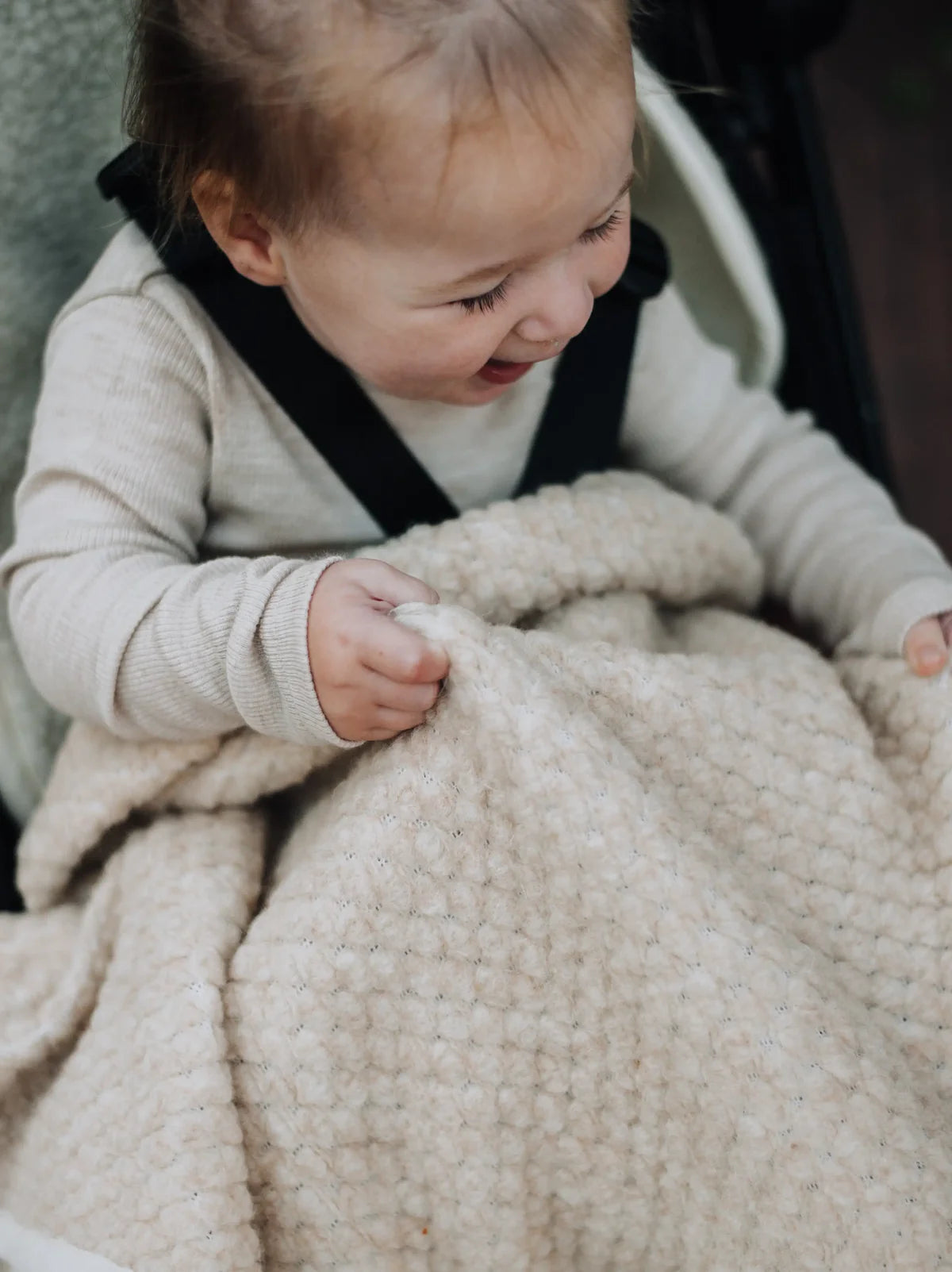 Baby deken bouclé - merinowol
