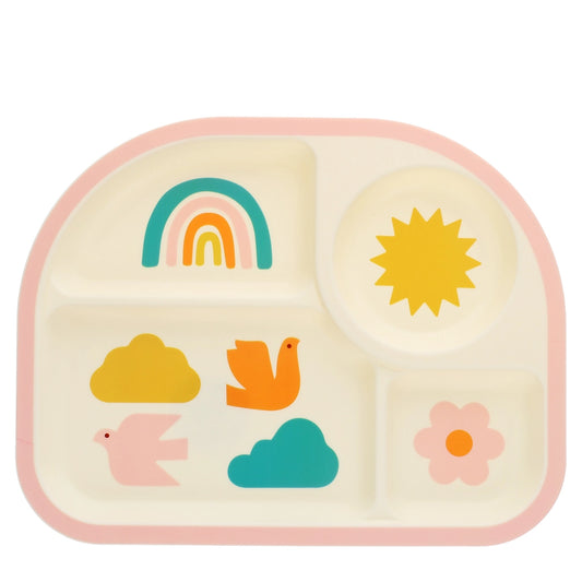 4-vaks baby- en peuterbord - Rainbow Garden